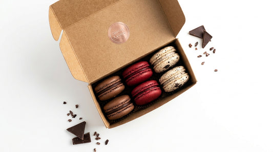 The Chocolate Reserve — French macarons in Chocolate Dream, Red Velvet, and Cookies & Crème